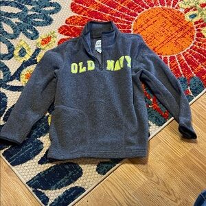 Old Navy Kids Gray Fleece Sweatshirt with Yellow Logo